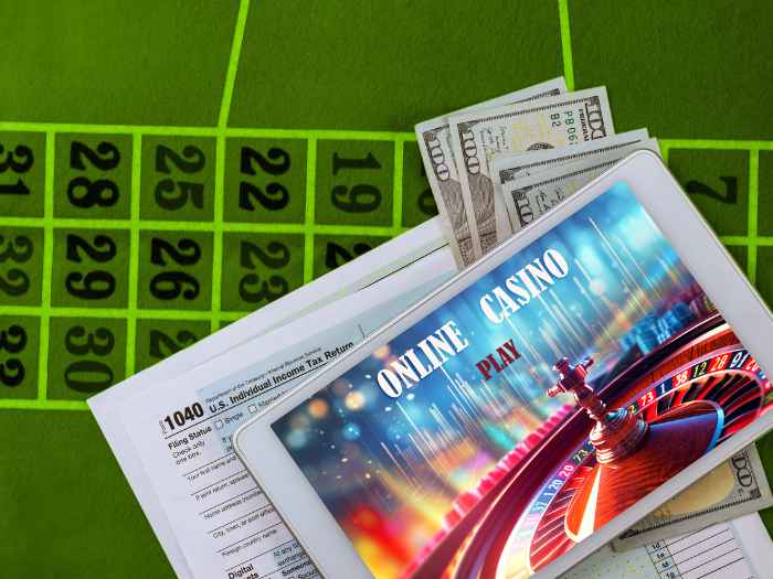 Online casino running on an IPad.