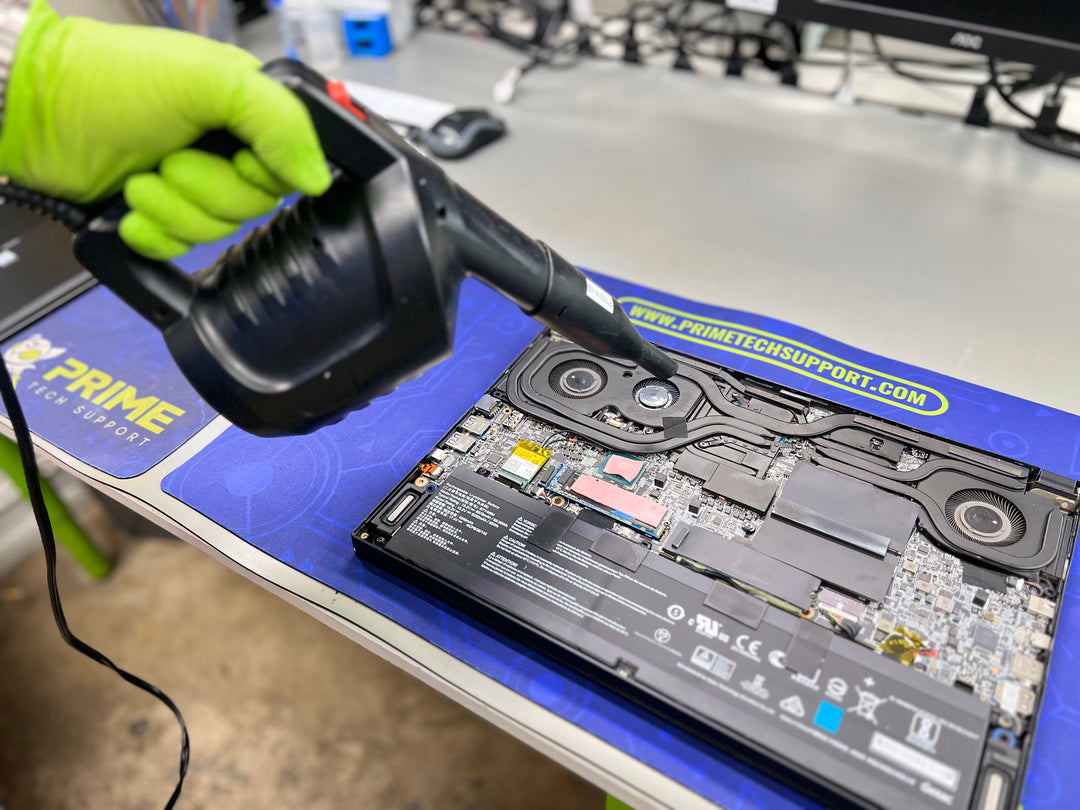 Gaming laptop Cleaning and Maintenance performed in Prime Tech Support lab in Miami