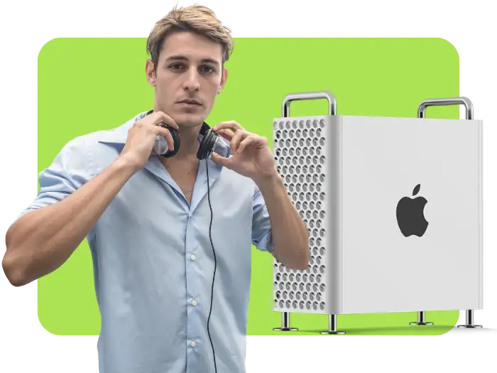 Mac Pro user enjoying his just fixed device by our Prime Tech Support specialists in Miami