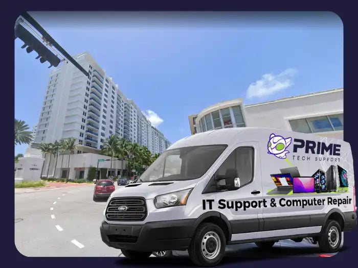 Computer Repair Services in Miami Beach, FL provided by Prime Tech Support - Proficient technicians offering comprehensive solutions for computer-related problems, ensuring optimal performance for customers in the beautiful Miami Beach area