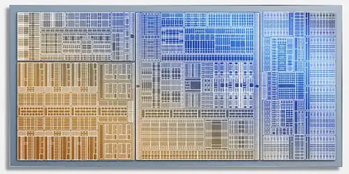Detailed wafer map of Intel's Meteor Lake CPU architecture, explored by Prime Tech Support in Miami.