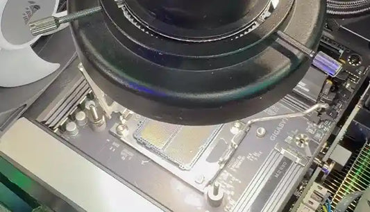 Gigabyte Motherboard with bent pins is being inspected by the technicians in Prime Tech Support