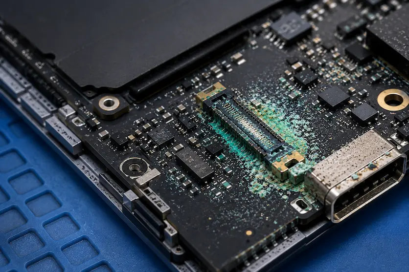 MacBook Corrosion After Liquid Damage: Signs, Repair Options & What to Do