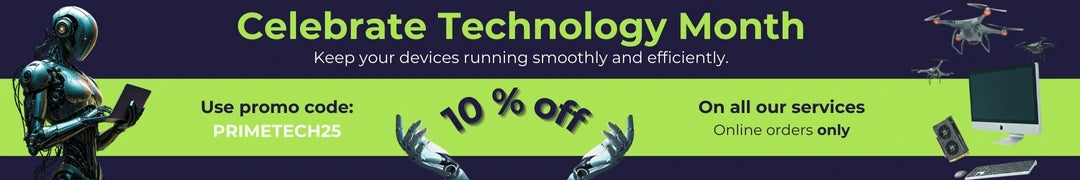 Celebrate Technology Month with Prime Tech Support in Miami giving 10% off on all our services, for computers, GPUs repairs and others 