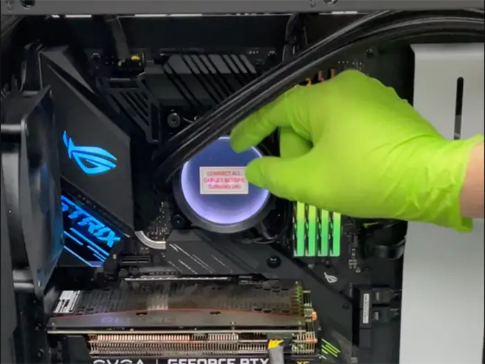 Prime Tech Support technician upgrading the GPU of a Gaming PC performed in our lab in Miami