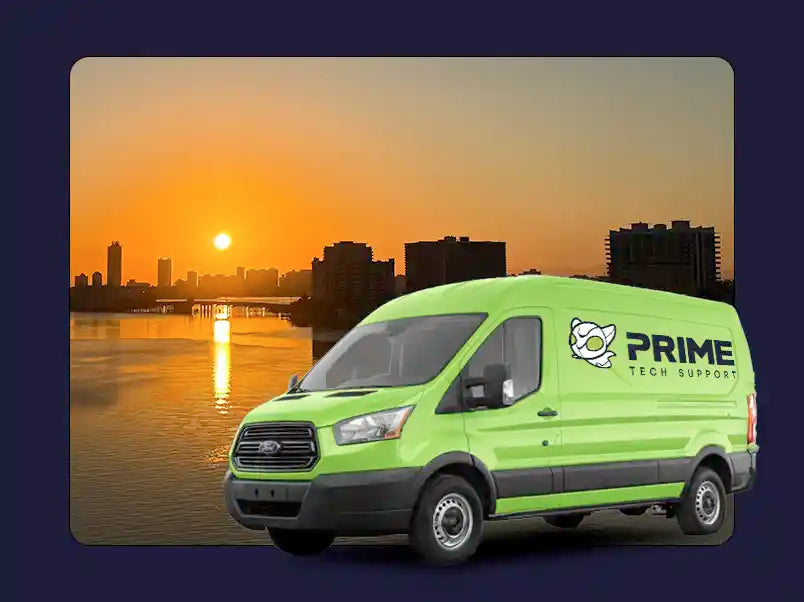 Prime Tech Support service van in Miramar, Florida providing on-site computer repair and IT support services
