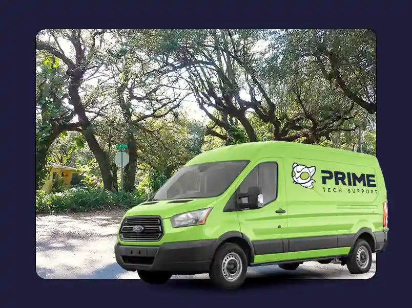 Prime Tech Support service van in El Portal, Florida providing on-site computer repair and IT support services