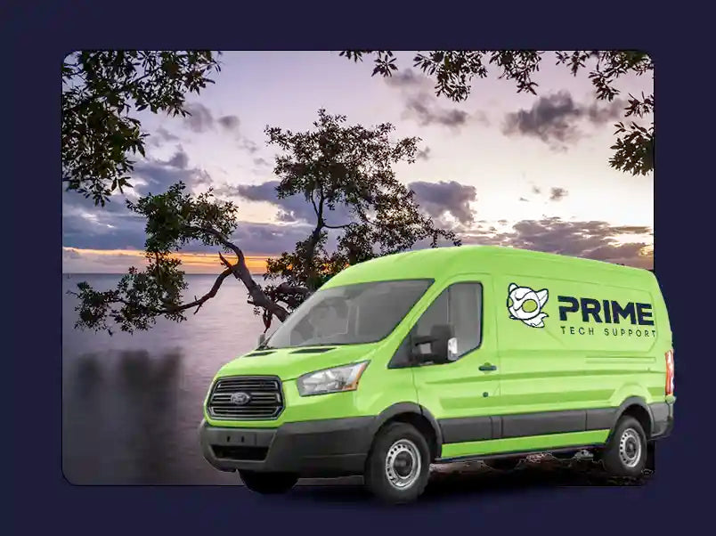Prime Tech Support service van in Key Biscayne, Florida providing on-site computer repair and IT support services