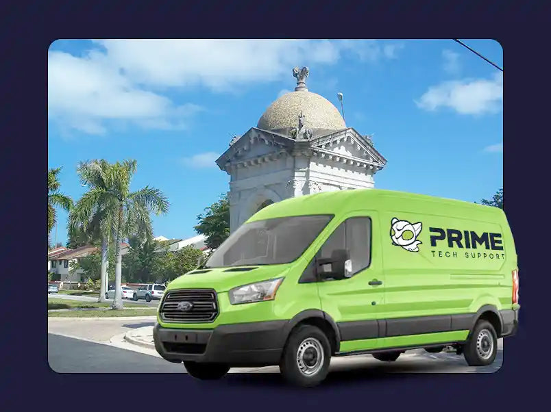 Prime Tech Support service van in North Miami, Florida providing on-site computer repair and IT support services