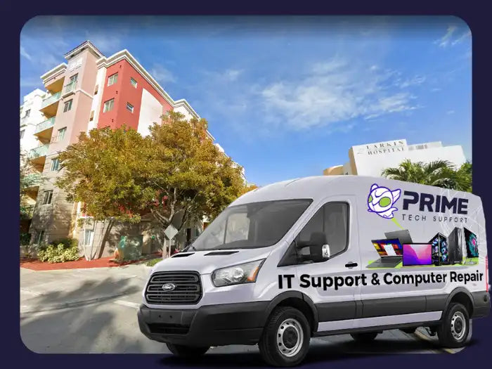 Computer Repair Services in South Miami, FL - Prime Tech Support's expert team offering reliable computer repair solutions, addressing diverse technical issues for clients in the vibrant South Miami area